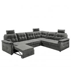 Loftscape Ecksofa Lomme - Microfaser - Microfaser Ranu: Dunkelgrau - Schlaffunktion davorstehend rechts - Tiefe: 304 cm -Wohnzimmermöbel boutique en ligne 1000241690 210127 18183900496 DETAILS P000000001000241690