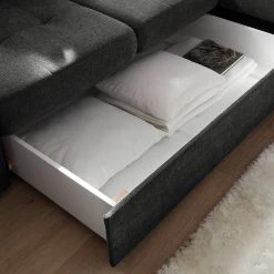 Loftscape Ecksofa Lomme - Microfaser - Microfaser Ranu: Dunkelgrau - Schlaffunktion davorstehend rechts - Tiefe: 304 cm -Wohnzimmermöbel boutique en ligne 1000241690 210127 18184000497 DETAILS P000000001000241690