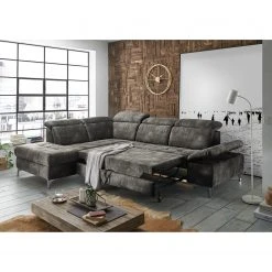 Loftscape Ecksofa Groslay - Samt - Samt Insa: Grau - Ottomane davorstehend links -Wohnzimmermöbel boutique en ligne 1000241694 210127 18200400544 MOOD DETAILS P000000001000241694 mood