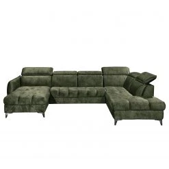 Loftscape Wohnlandschaft Grillon - Samt - Samt Insa: Moosgrün - Longchair davorstehend links / Ottomane rechts -Wohnzimmermöbel boutique en ligne 1000241735 210127 18341701023 DETAILS P000000001000241735