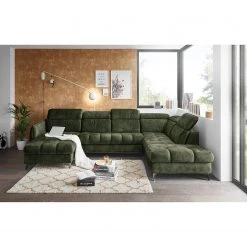 Loftscape Wohnlandschaft Grillon - Samt - Samt Insa: Moosgrün - Longchair davorstehend links / Ottomane rechts -Wohnzimmermöbel boutique en ligne 1000241735 210127 18342001025 DETAILS P000000001000241735