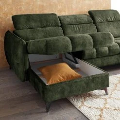 Loftscape Wohnlandschaft Grillon - Samt - Samt Insa: Moosgrün - Longchair davorstehend links / Ottomane rechts -Wohnzimmermöbel boutique en ligne 1000241735 210127 18342301026 DETAILS P000000001000241735