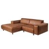 Ars manufacti Ecksofa Montans - Antiklederlook - Microfaser Yaka: Cognac - Longchair davorstehend links