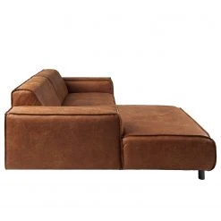 Ars manufacti Ecksofa Montans - Antiklederlook - Microfaser Yaka: Cognac - Longchair davorstehend links -Wohnzimmermöbel boutique en ligne 1000241923 210208 14230700004 DETAILS P000000001000241923