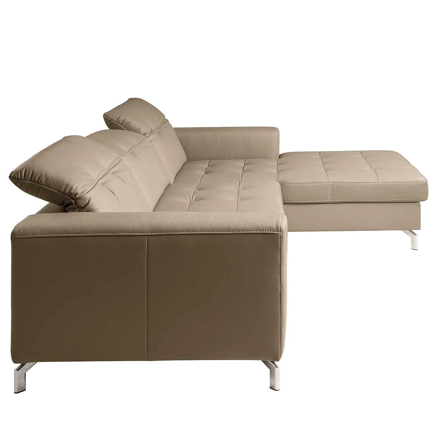 Fredriks Ecksofa White Pine - Echtleder - Echtleder Mabra: Taupe - Longchair davorstehend rechts 4 Fredriks Ecksofa White Pine - Echtleder - Echtleder Mabra: Taupe - Longchair davorstehend rechts – Bild 4