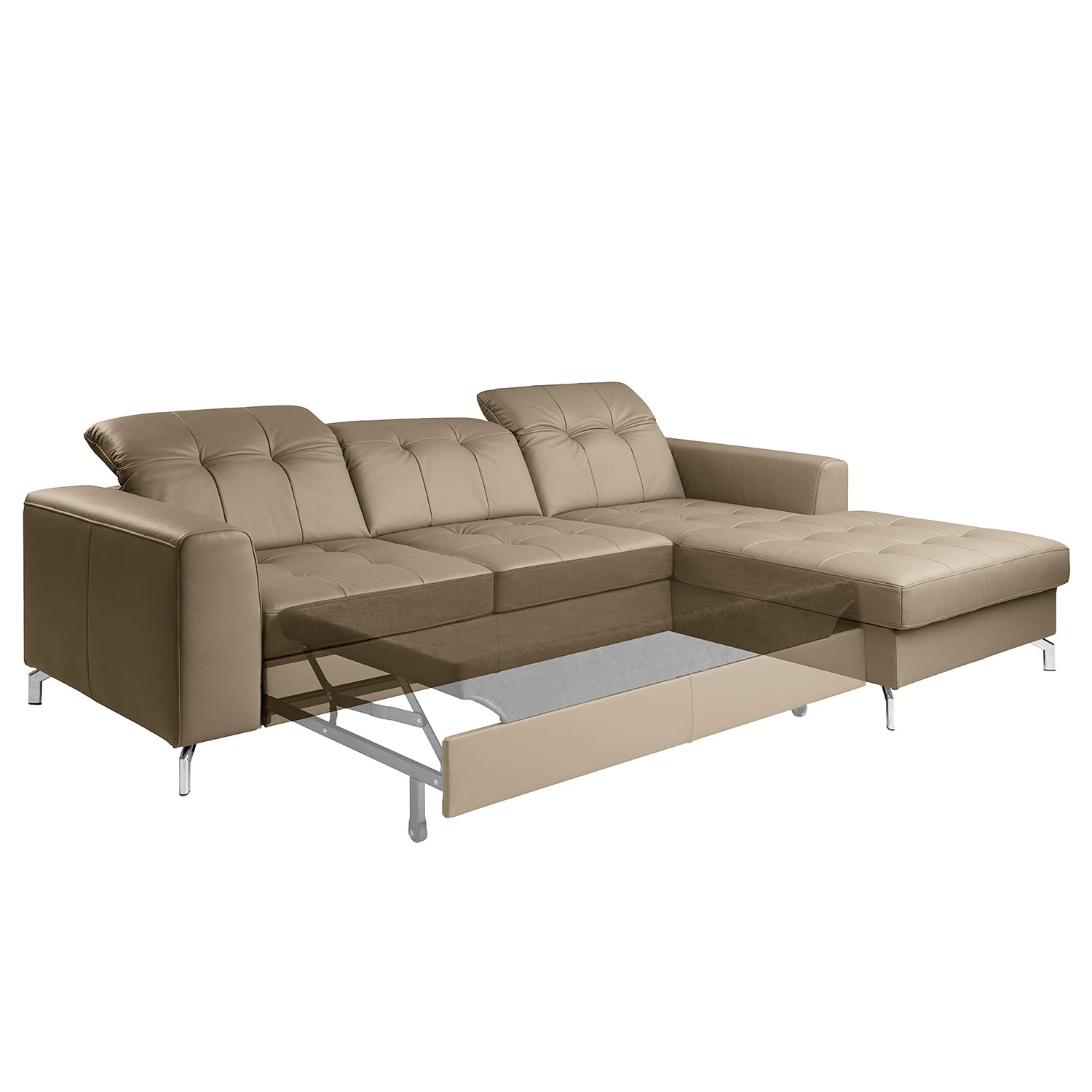 Fredriks Ecksofa White Pine - Echtleder - Echtleder Mabra: Taupe - Longchair davorstehend rechts 5 Fredriks Ecksofa White Pine - Echtleder - Echtleder Mabra: Taupe - Longchair davorstehend rechts – Bild 5