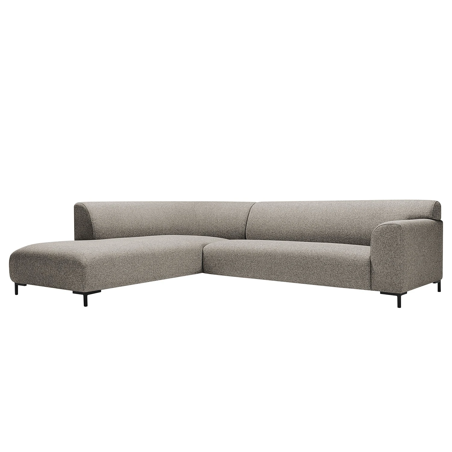 Studio Copenhagen Ecksofa Lussant - Flachgewebe Shina: Hellgrau - Ottomane davorstehend links - Schwarz 1 Studio Copenhagen Ecksofa Lussant - Flachgewebe Shina: Hellgrau - Ottomane davorstehend links - Schwarz