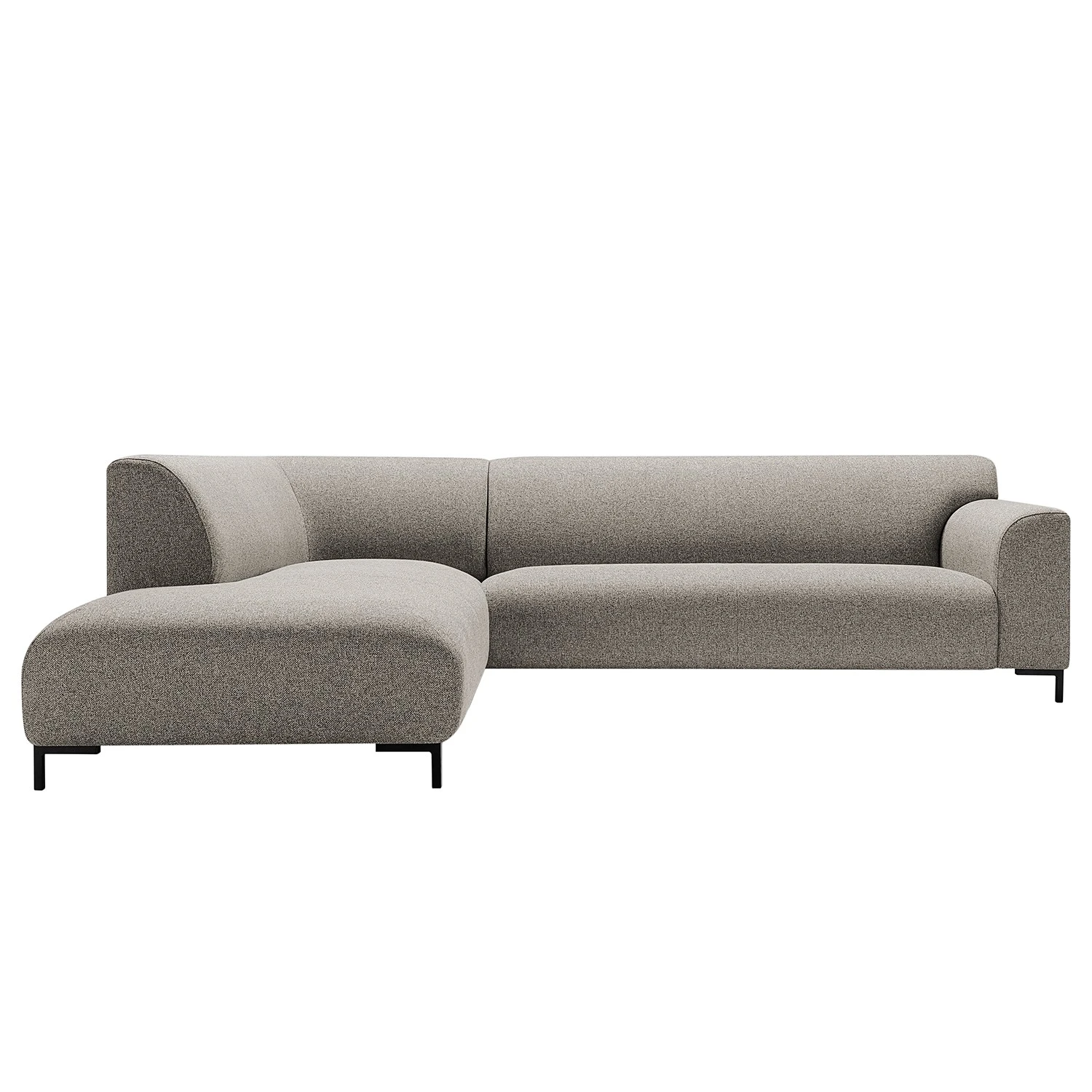 Studio Copenhagen Ecksofa Lussant - Flachgewebe Shina: Hellgrau - Ottomane davorstehend links - Schwarz 2 Studio Copenhagen Ecksofa Lussant - Flachgewebe Shina: Hellgrau - Ottomane davorstehend links - Schwarz – Bild 2