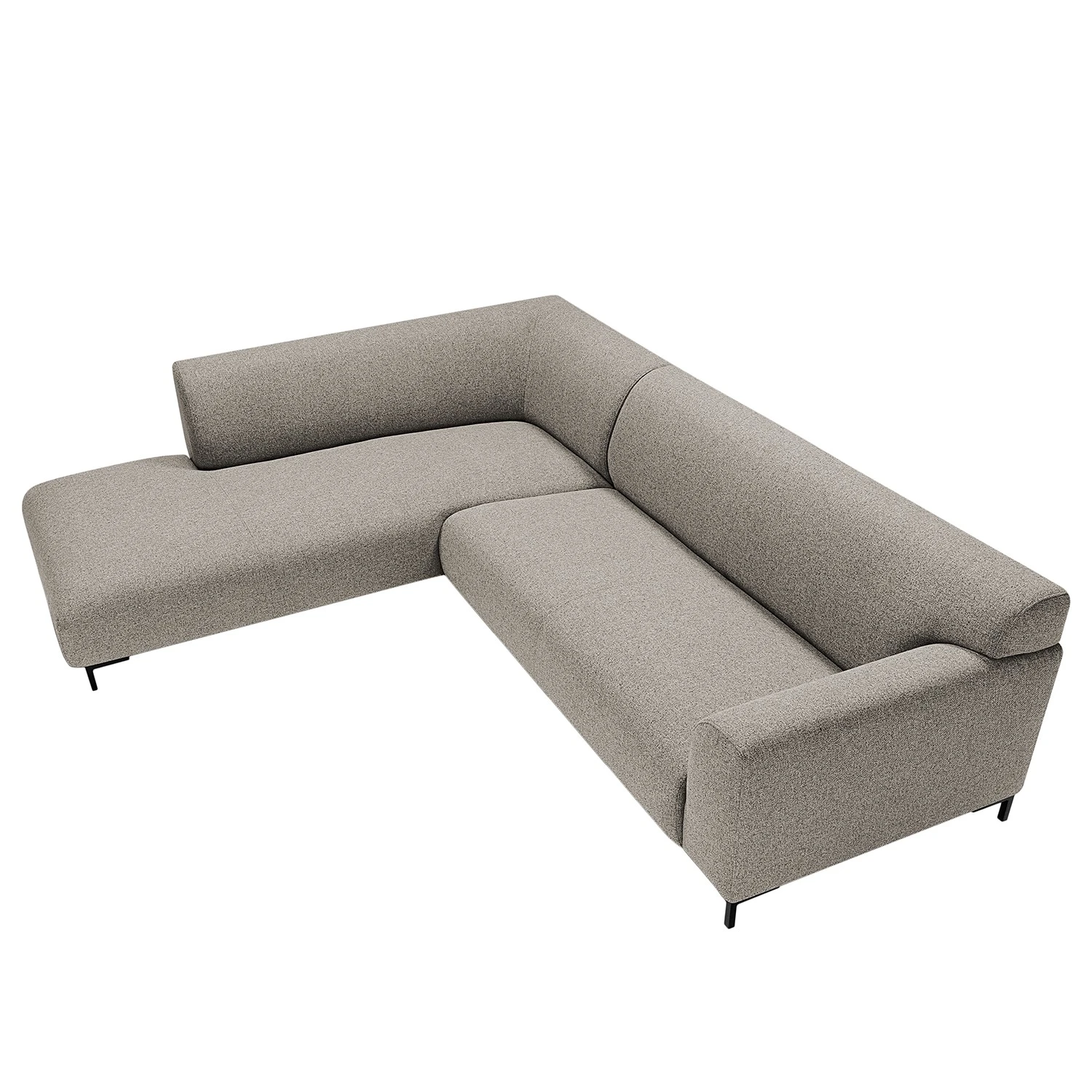 Studio Copenhagen Ecksofa Lussant - Flachgewebe Shina: Hellgrau - Ottomane davorstehend links - Schwarz 3 Studio Copenhagen Ecksofa Lussant - Flachgewebe Shina: Hellgrau - Ottomane davorstehend links - Schwarz – Bild 3