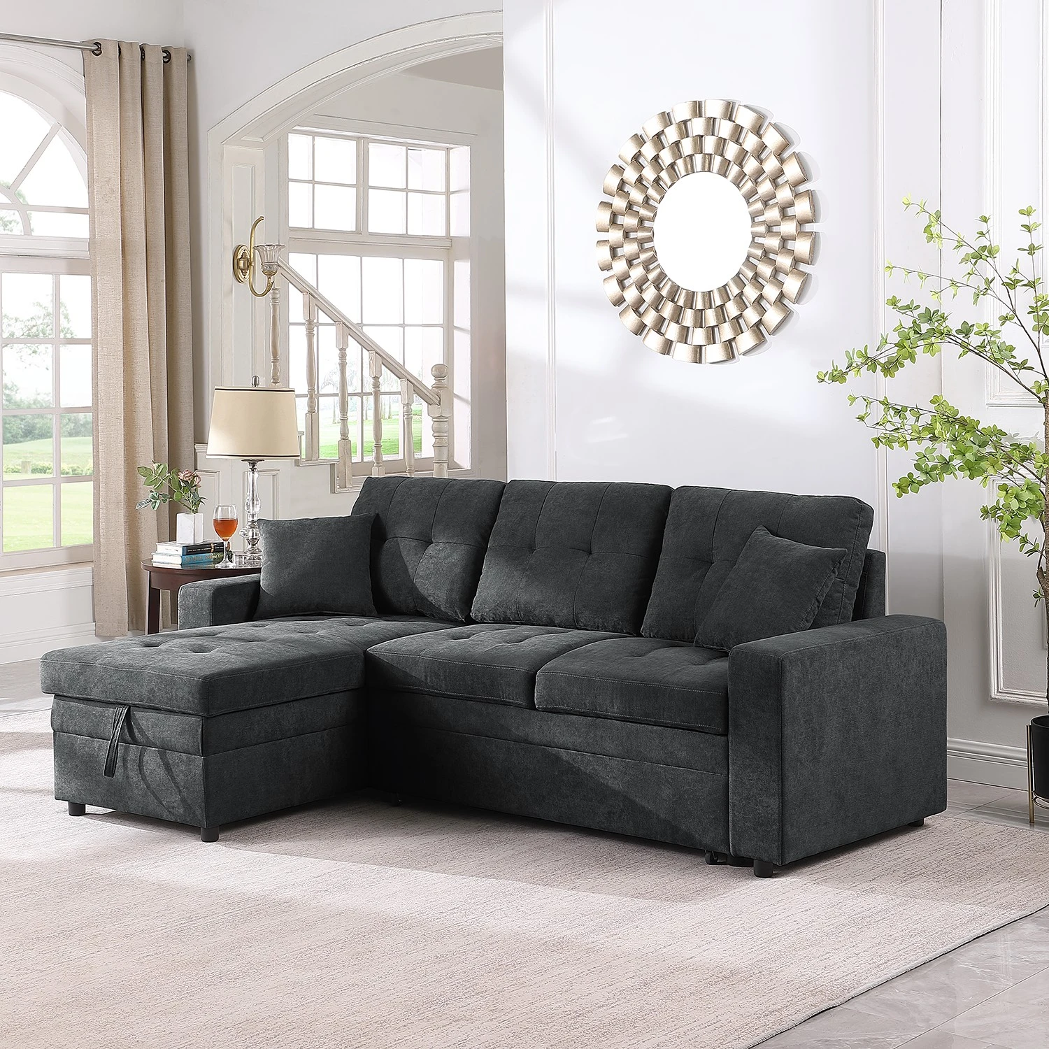 Loftscape Ecksofa Luglon - Webstoff - Anthrazit 2 Loftscape Ecksofa Luglon - Webstoff - Anthrazit – Bild 2