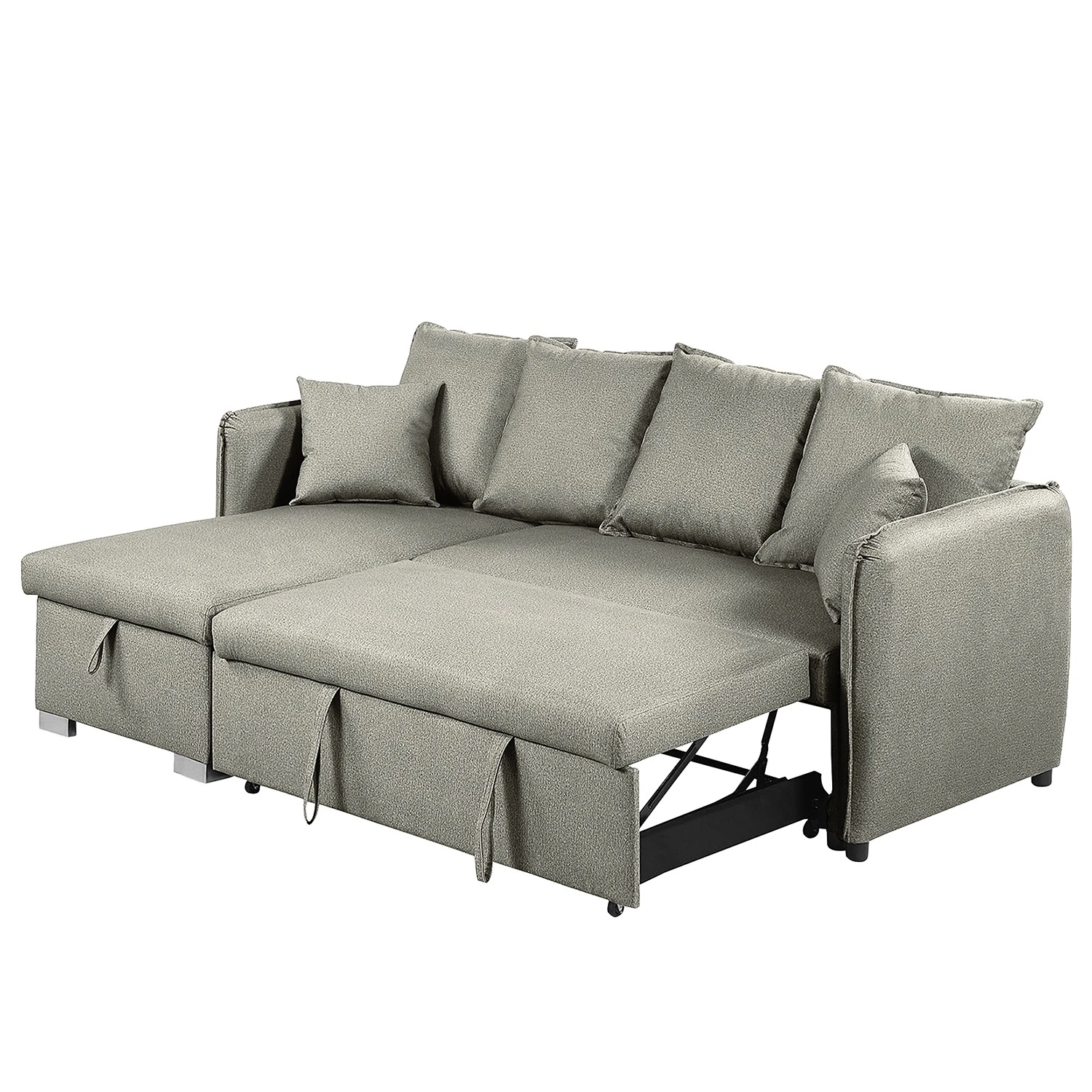 Loftscape Ecksofa Lillers - Webstoff - Hellgrau - Longchair davorstehend links 4 Loftscape Ecksofa Lillers - Webstoff - Hellgrau - Longchair davorstehend links – Bild 4