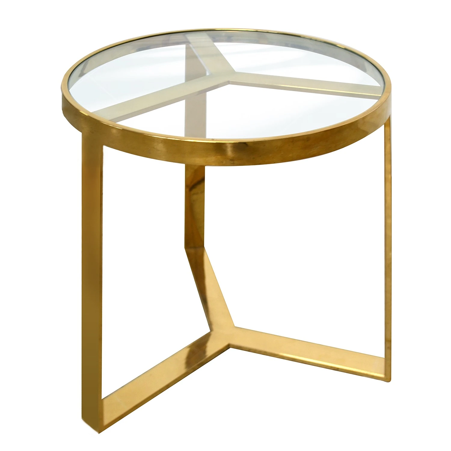 Loftscape Beistelltisch Riquier - Glas / Edelstahl - Gold 1 Loftscape Beistelltisch Riquier - Glas / Edelstahl - Gold