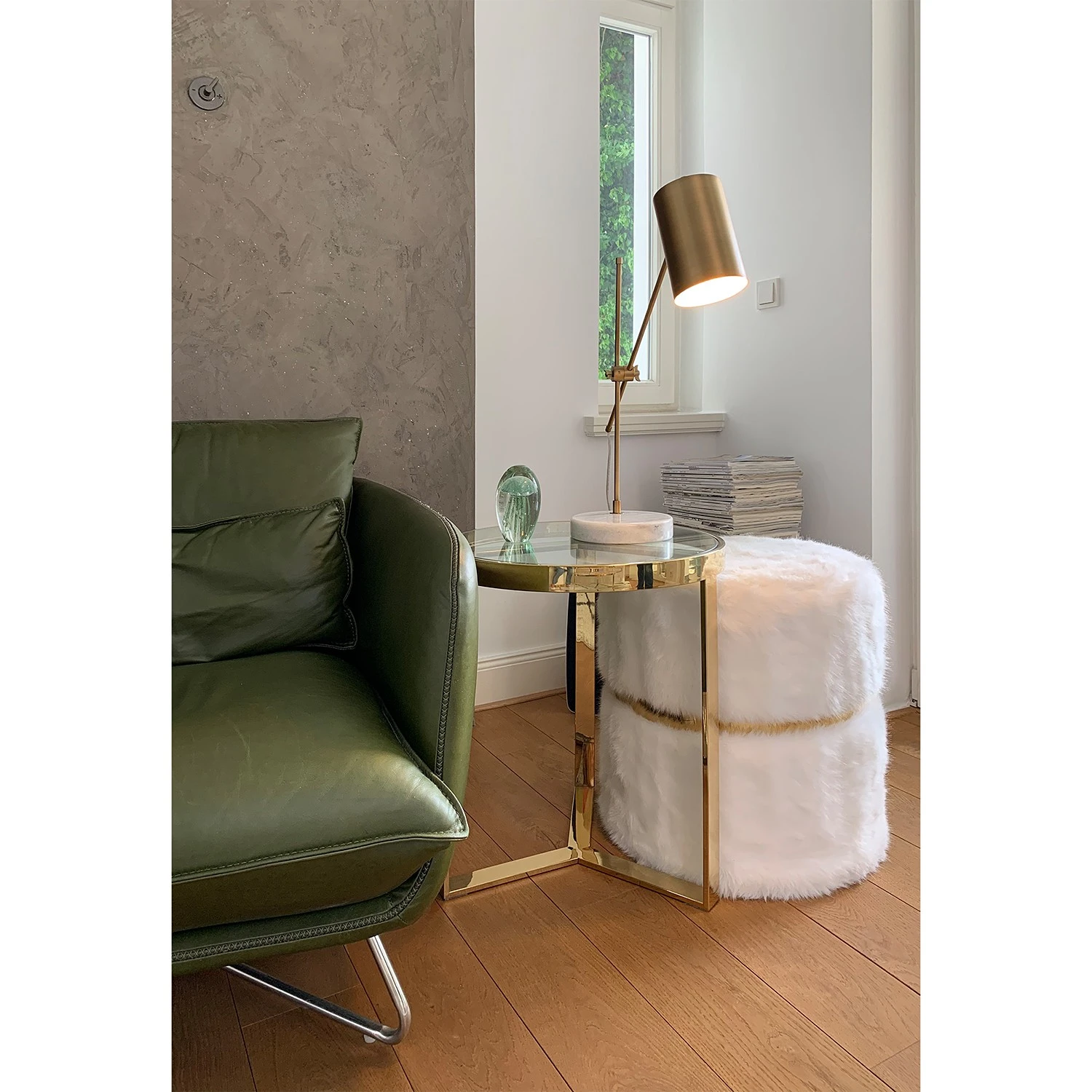 Loftscape Beistelltisch Riquier - Glas / Edelstahl - Gold 2 Loftscape Beistelltisch Riquier - Glas / Edelstahl - Gold – Bild 2