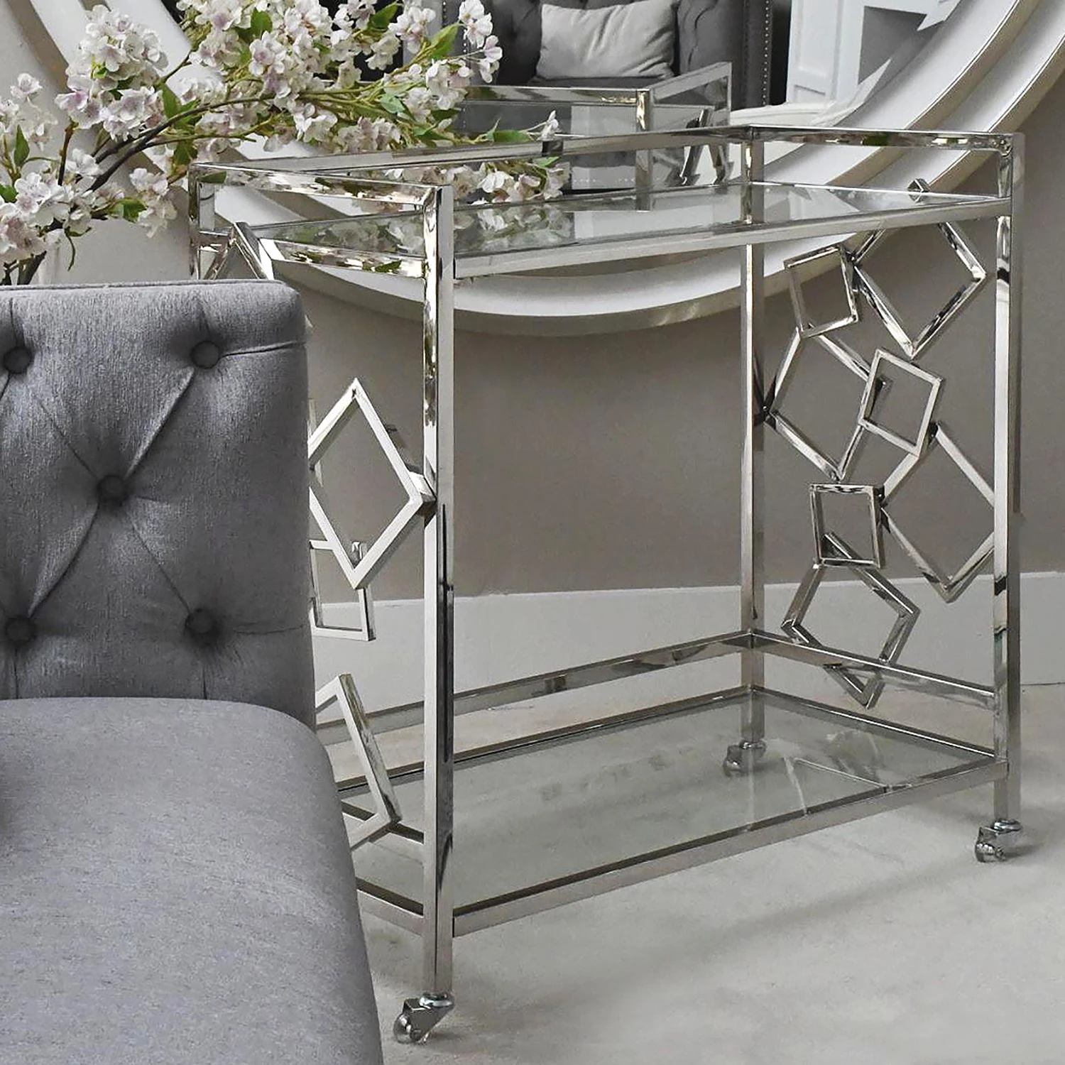 Loftscape Servierwagen Peillac - Glas / Edelstahl - Chrom 2 Loftscape Servierwagen Peillac - Glas / Edelstahl - Chrom – Bild 2