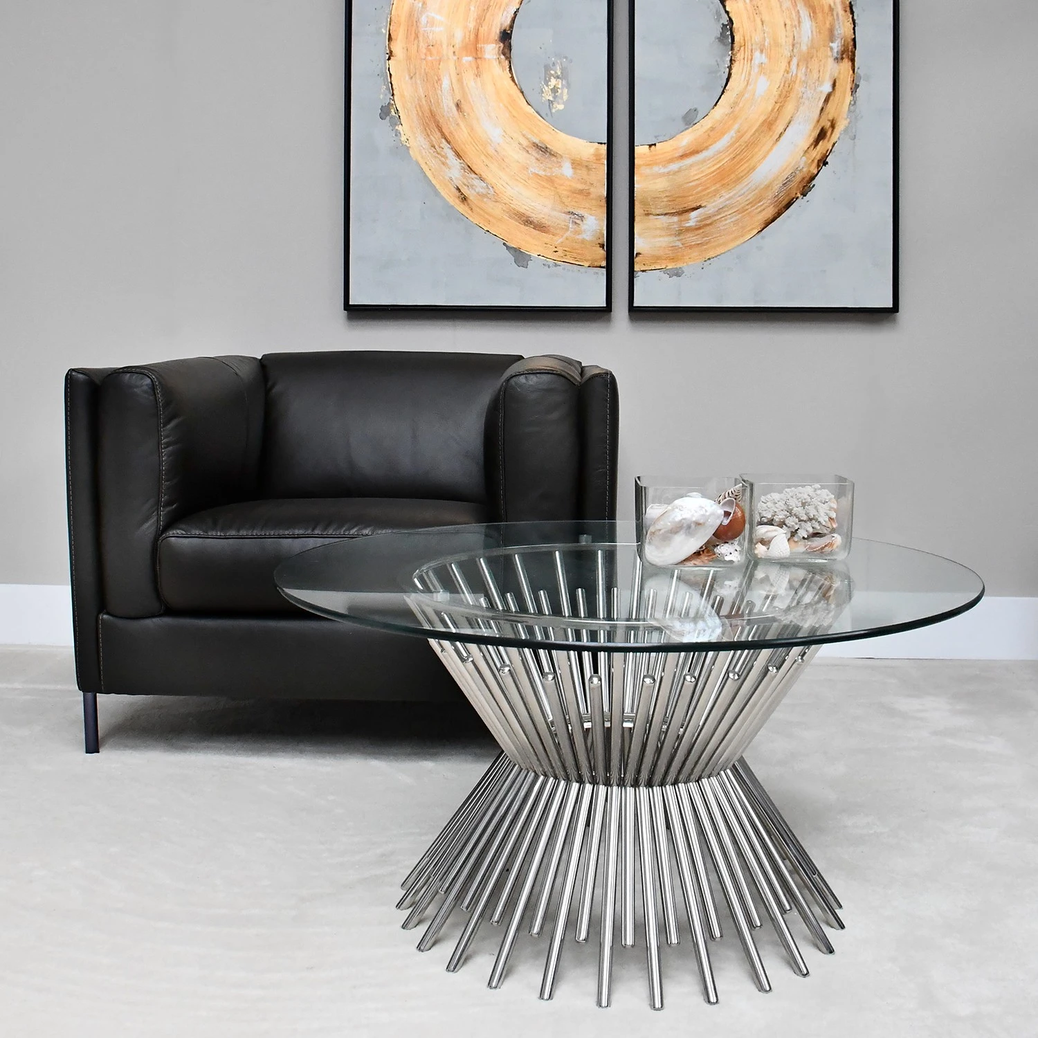 Loftscape Couchtisch Thionne - Glas / Edelstahl - Chrom 2 Loftscape Couchtisch Thionne - Glas / Edelstahl - Chrom – Bild 2