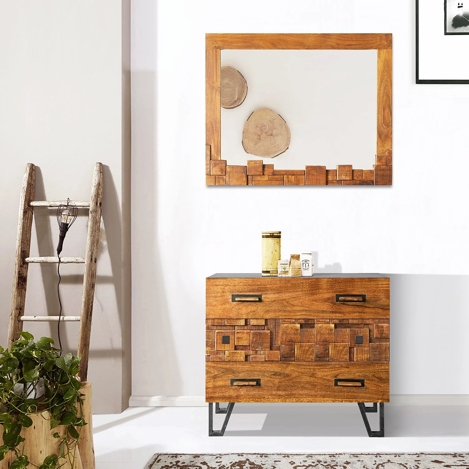 Wolf-Möbel Kommode Bazac - Akazie massiv - Akazie / Dunkelgrau 2 Wolf-Möbel Kommode Bazac - Akazie massiv - Akazie / Dunkelgrau – Bild 2