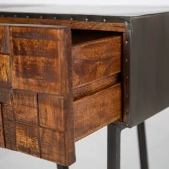 Wolf-Möbel Konsolentisch Bazac - Akazie massiv - Akazie / Dunkelgrau -Wohnzimmermöbel boutique en ligne 1000243204 220311 035 DETAILS P000000001000243204