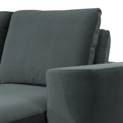 Fredriks Wohnlandschaft Grossa - Samt - Samt Vaia: Dunkelgrau - Longchair davorstehend rechts / Ottomane links -Wohnzimmermöbel boutique en ligne 1000243317 210330 18223201168 DETAILS P000000001000243317