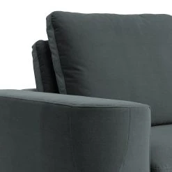 Fredriks Wohnlandschaft Grossa - Samt - Samt Vaia: Dunkelgrau - Longchair davorstehend rechts / Ottomane links -Wohnzimmermöbel boutique en ligne 1000243317 210330 18223201170 DETAILS P000000001000243317