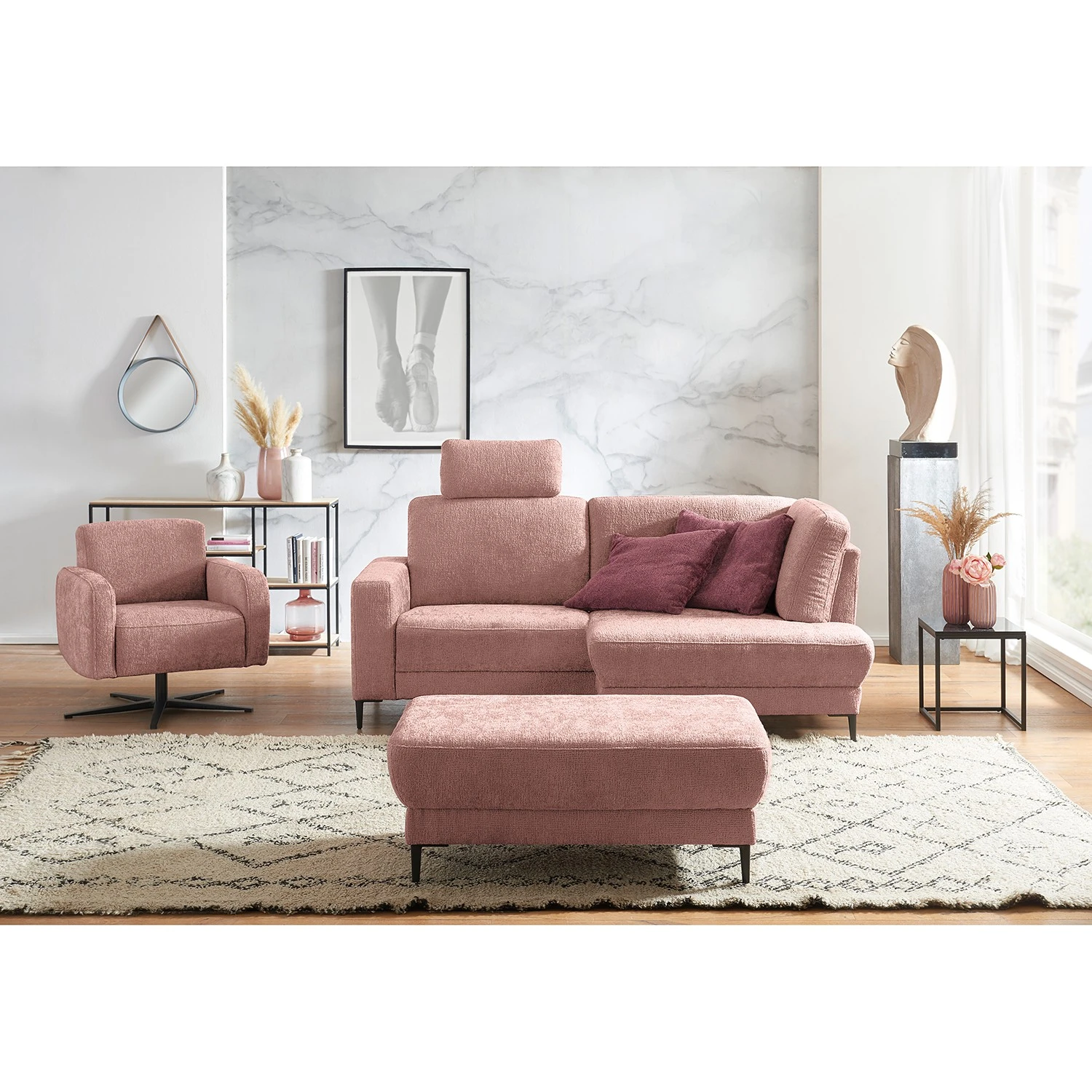 Ponsel Polstermöbel Polsterhocker City - Chenille Jiao: Altrosa 5 Ponsel Polstermöbel Polsterhocker City - Chenille Jiao: Altrosa – Bild 5