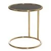 Red Living Beistelltisch Loubers - Glas / Metall - Schwarz / Gold