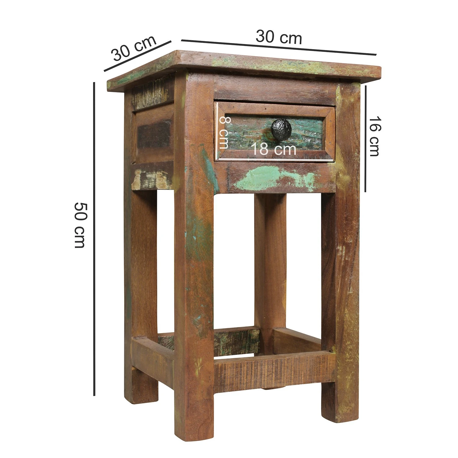 Naturoo Beistelltisch Loubille - Mango massiv - Mango / Blau 7 Naturoo Beistelltisch Loubille - Mango massiv - Mango / Blau – Bild 7