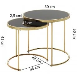 Red Living Beistelltisch Messery (2er-Set) - Glas / Metall - Schwarz / Gold 11 Red Living Beistelltisch Messery (2er-Set) - Glas / Metall - Schwarz / Gold -Wohnzimmermöbel boutique en ligne 1000244878 210202 14581400197 SKETCH DETAILS P000000001000244878 sketch