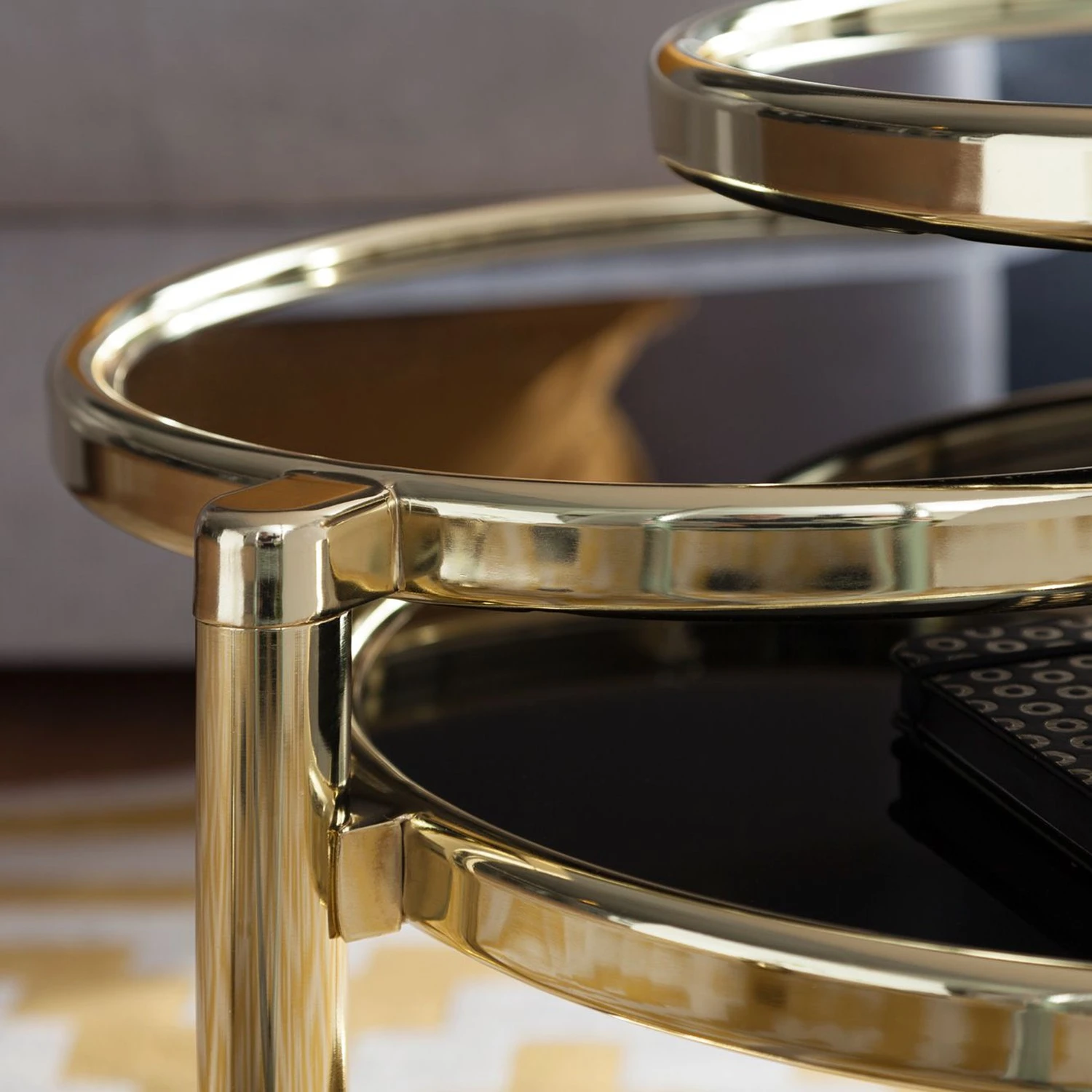 Red Living Couchtisch Meroux - Glas / Metall - Schwarz / Gold 6 Red Living Couchtisch Meroux - Glas / Metall - Schwarz / Gold – Bild 6