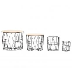 Norrwood Beistelltisch Veranne I (4er-Set) - Eiche Dekor / Schwarz