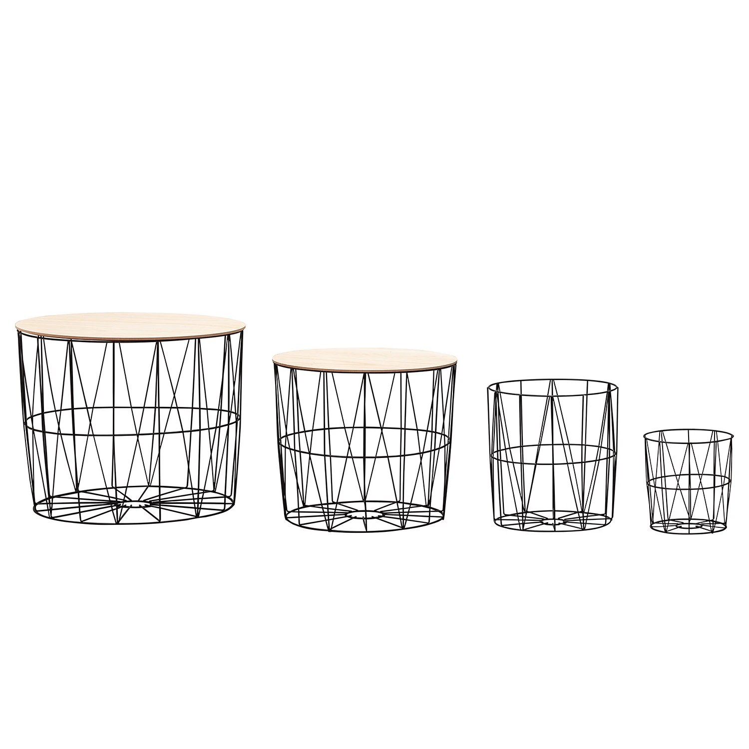 Norrwood Beistelltisch Veranne I (4er-Set) - Eiche Dekor / Schwarz 1 Norrwood Beistelltisch Veranne I (4er-Set) - Eiche Dekor / Schwarz