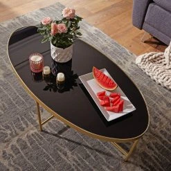 Loftscape Couchtisch Hitte - Glas / Metall - Schwarz / Gold -Wohnzimmermöbel boutique en ligne 1000244888 210202 15011300258 MOOD DETAILS P000000001000244888 mood