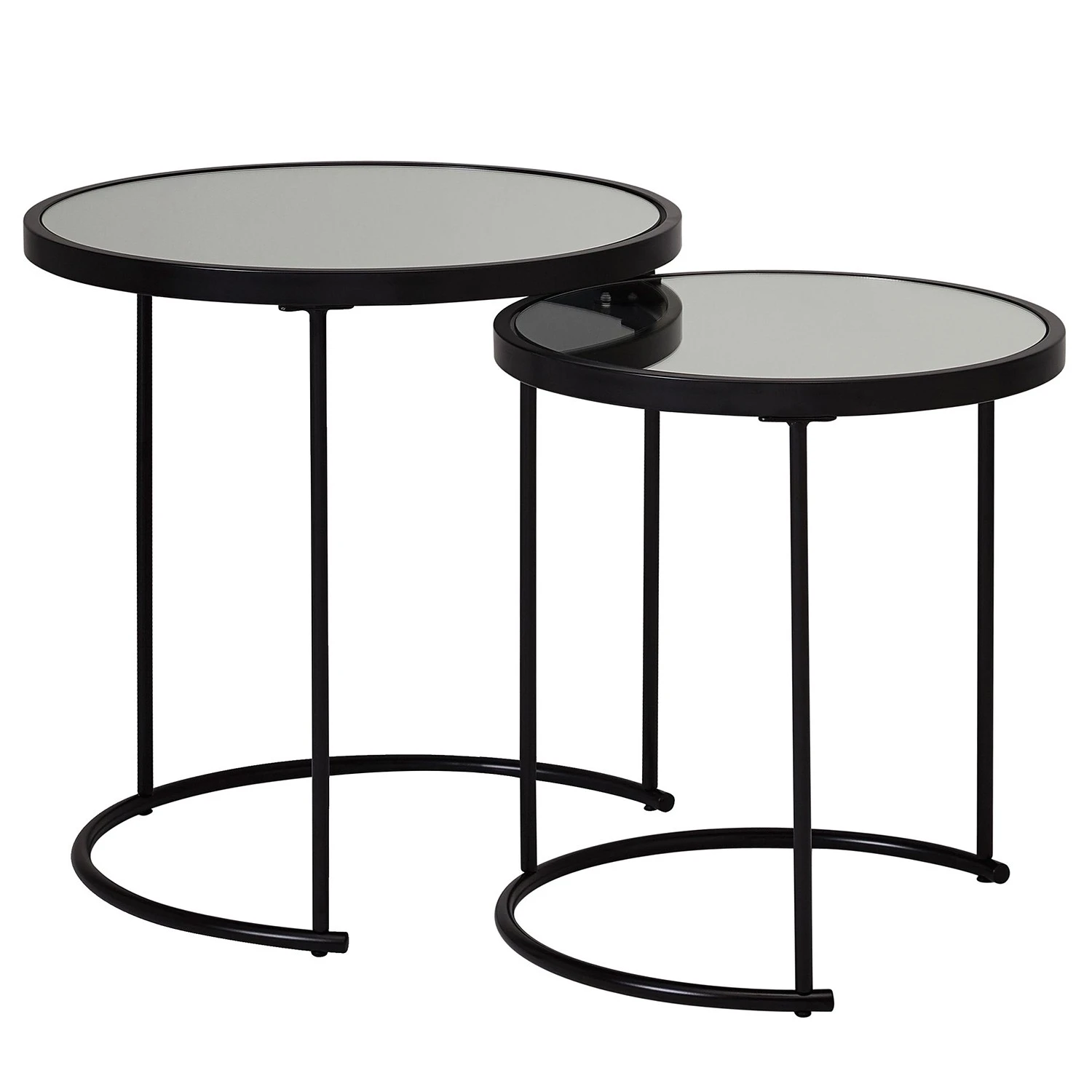 Loftscape Beistelltisch Menglon - Glas / Metall - Schwarz 1 Loftscape Beistelltisch Menglon - Glas / Metall - Schwarz