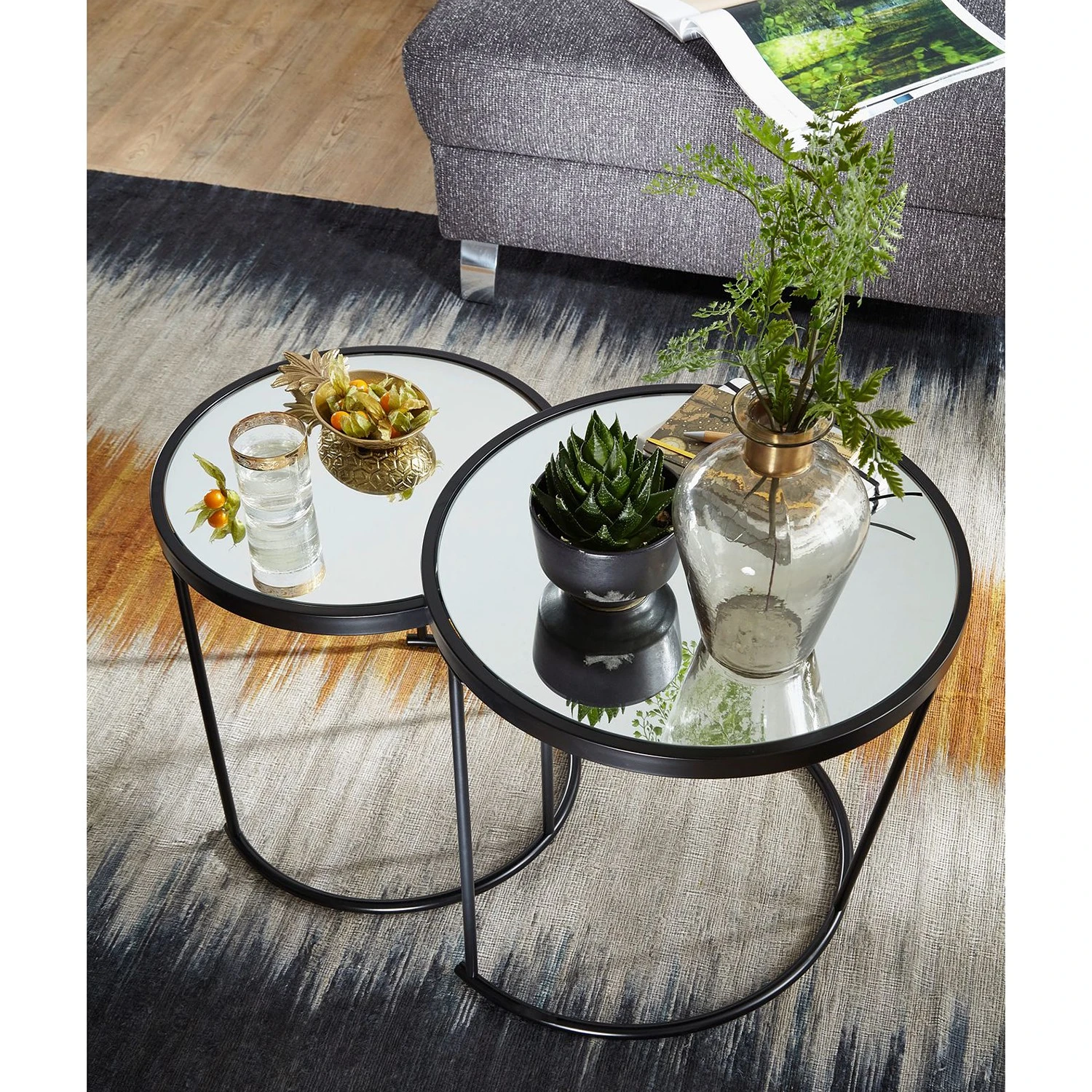 Loftscape Beistelltisch Menglon - Glas / Metall - Schwarz 3 Loftscape Beistelltisch Menglon - Glas / Metall - Schwarz – Bild 3