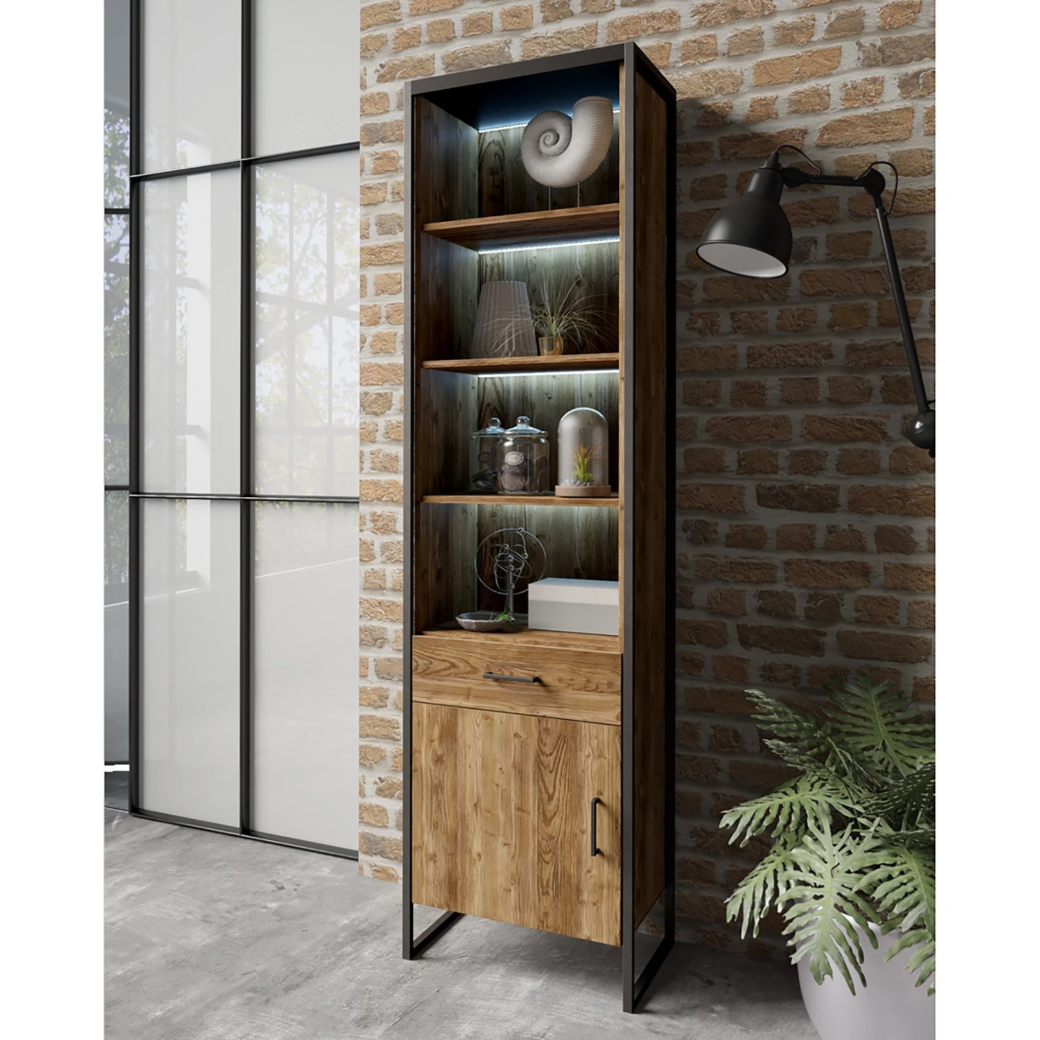 Red Living Regal Turriers I - Fichte Dekor / Matt Schwarz 2 Red Living Regal Turriers I - Fichte Dekor / Matt Schwarz – Bild 2