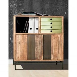 Ars manufacti Büroschrank Domme - Akazie massiv / Eisen - Akazie / Anthrazit -Wohnzimmermöbel boutique en ligne 1000246786 211001 143536000023 MOOD DETAILS P000000001000246786 mood