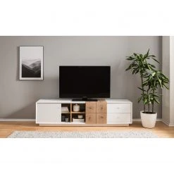 Loftscape TV-Lowboard Crecora - Weiß / Eiche Dekor 10 Loftscape TV-Lowboard Crecora - Weiß / Eiche Dekor -Wohnzimmermöbel boutique en ligne 1000246790 220509 021 MOOD DETAILS P000000001000246790 mood