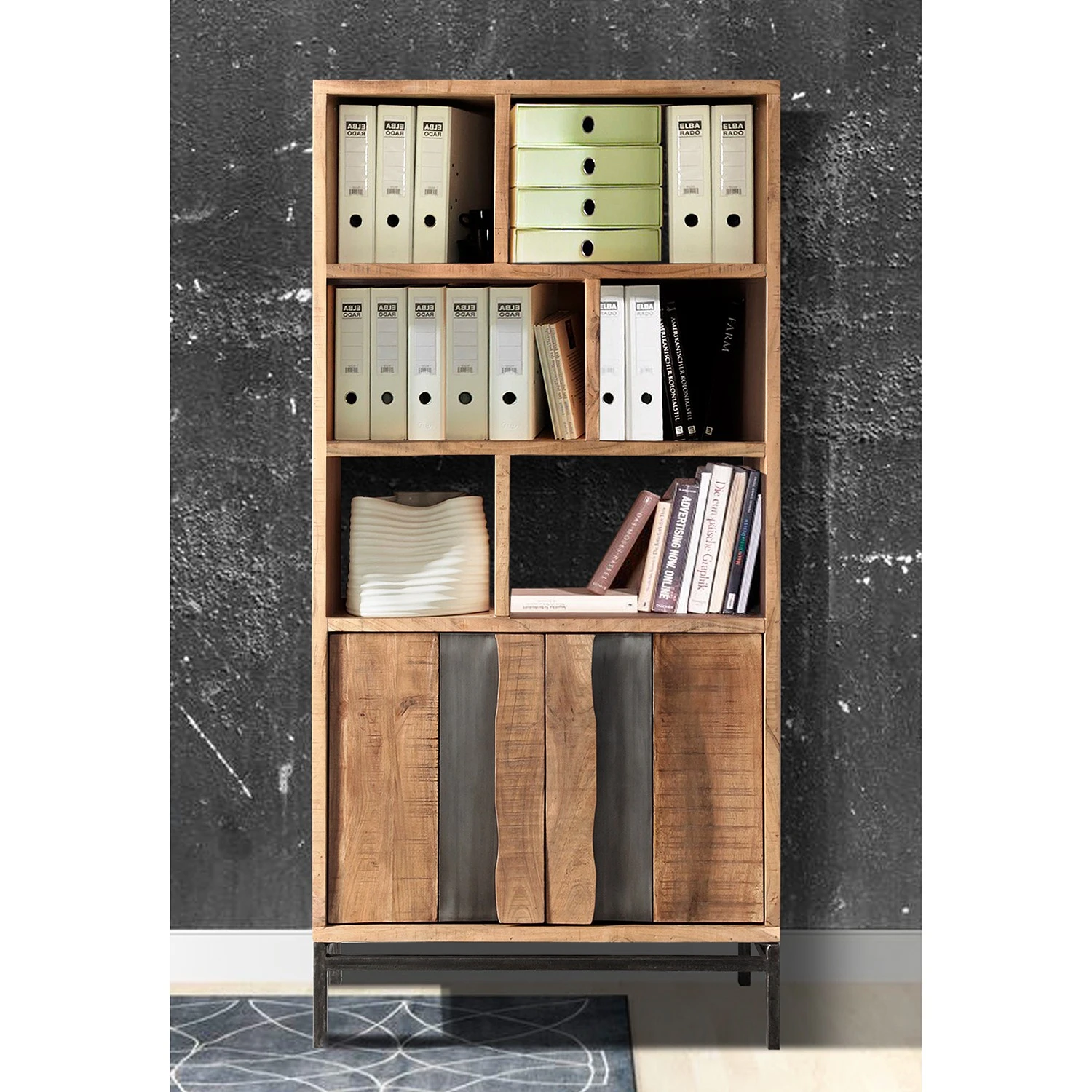Ars manufacti Büroregal Domme - Akazie massiv / Eisen - Akazie / Anthrazit 8 Ars manufacti Büroregal Domme - Akazie massiv / Eisen - Akazie / Anthrazit – Bild 8