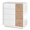 Loftscape Kommode Crecora - Weiß / Eiche Dekor