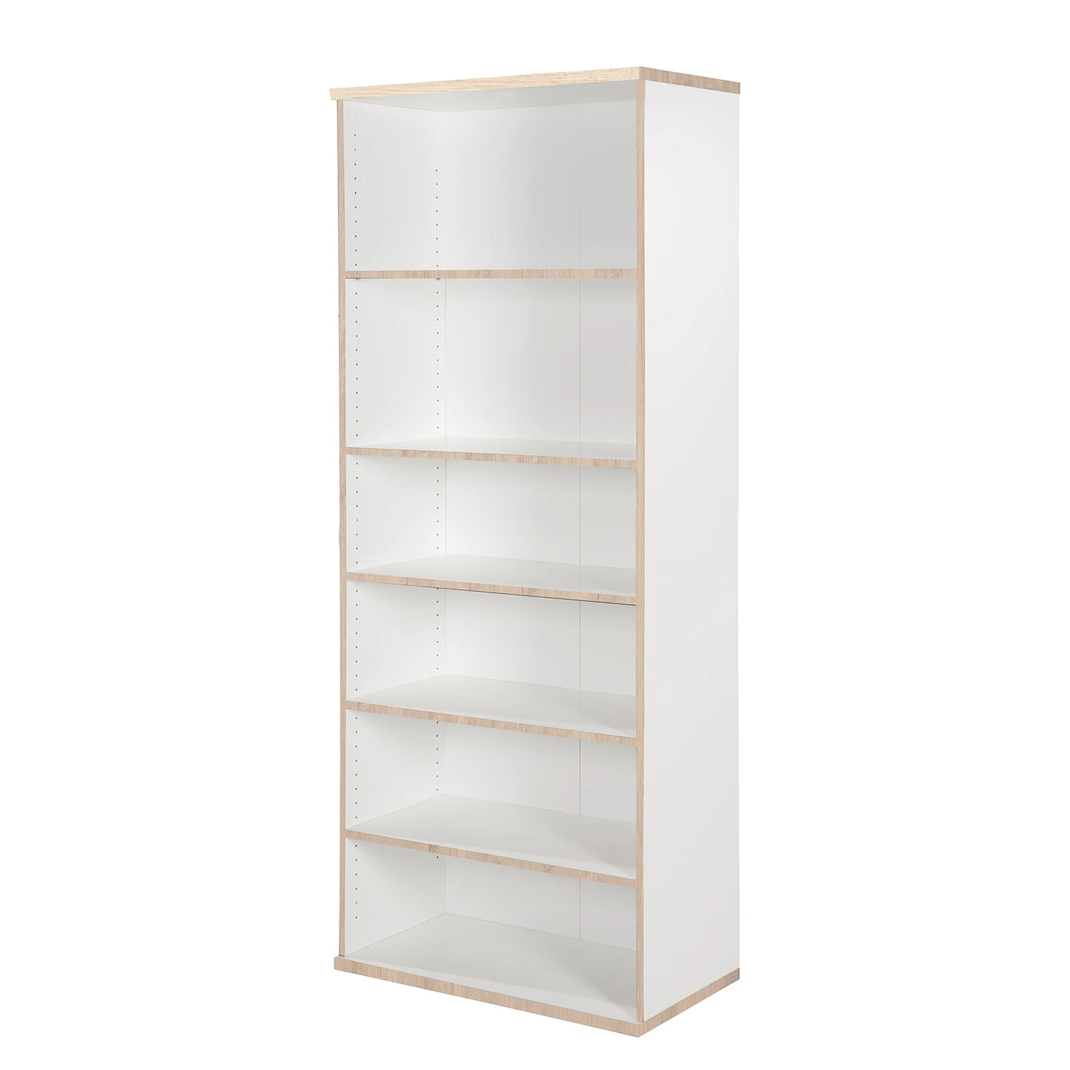 Furnitive Regal Basix II - Weiß / Eiche Sägerau Dekor 1 Furnitive Regal Basix II - Weiß / Eiche Sägerau Dekor