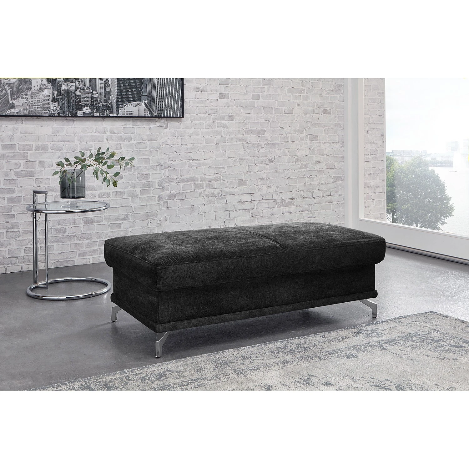 Loftscape Polsterhocker Tamaris - Cord - Cordstoff Inbal: Schwarz 2 Loftscape Polsterhocker Tamaris - Cord - Cordstoff Inbal: Schwarz – Bild 2