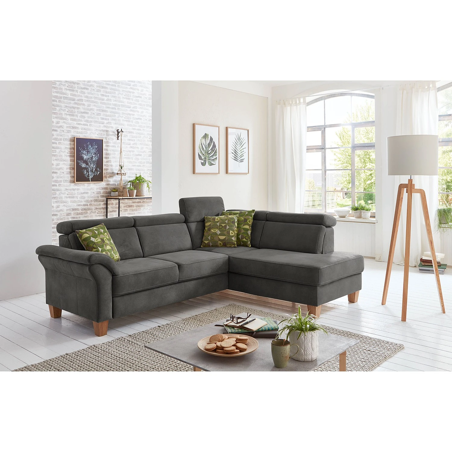 Loftscape Ecksofa Vignols - Microfaser - Microfaser Flavie: Grau - Ausrichtung rechts - Ohne Schlaffunktion 2 Loftscape Ecksofa Vignols - Microfaser - Microfaser Flavie: Grau - Ausrichtung rechts - Ohne Schlaffunktion – Bild 2