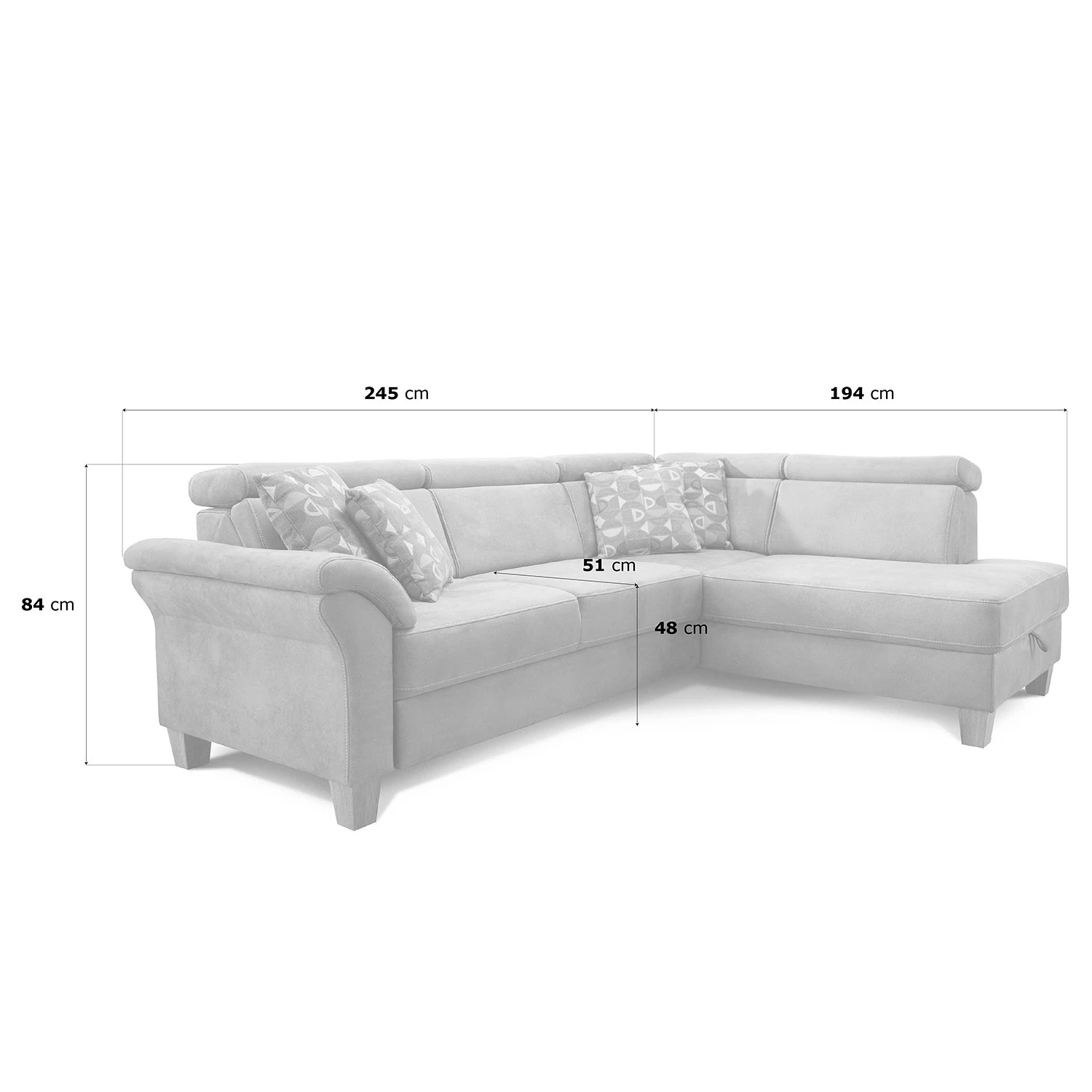 Loftscape Ecksofa Vignols - Microfaser - Microfaser Flavie: Grau - Ausrichtung rechts - Ohne Schlaffunktion 10 Loftscape Ecksofa Vignols - Microfaser - Microfaser Flavie: Grau - Ausrichtung rechts - Ohne Schlaffunktion – Bild 10