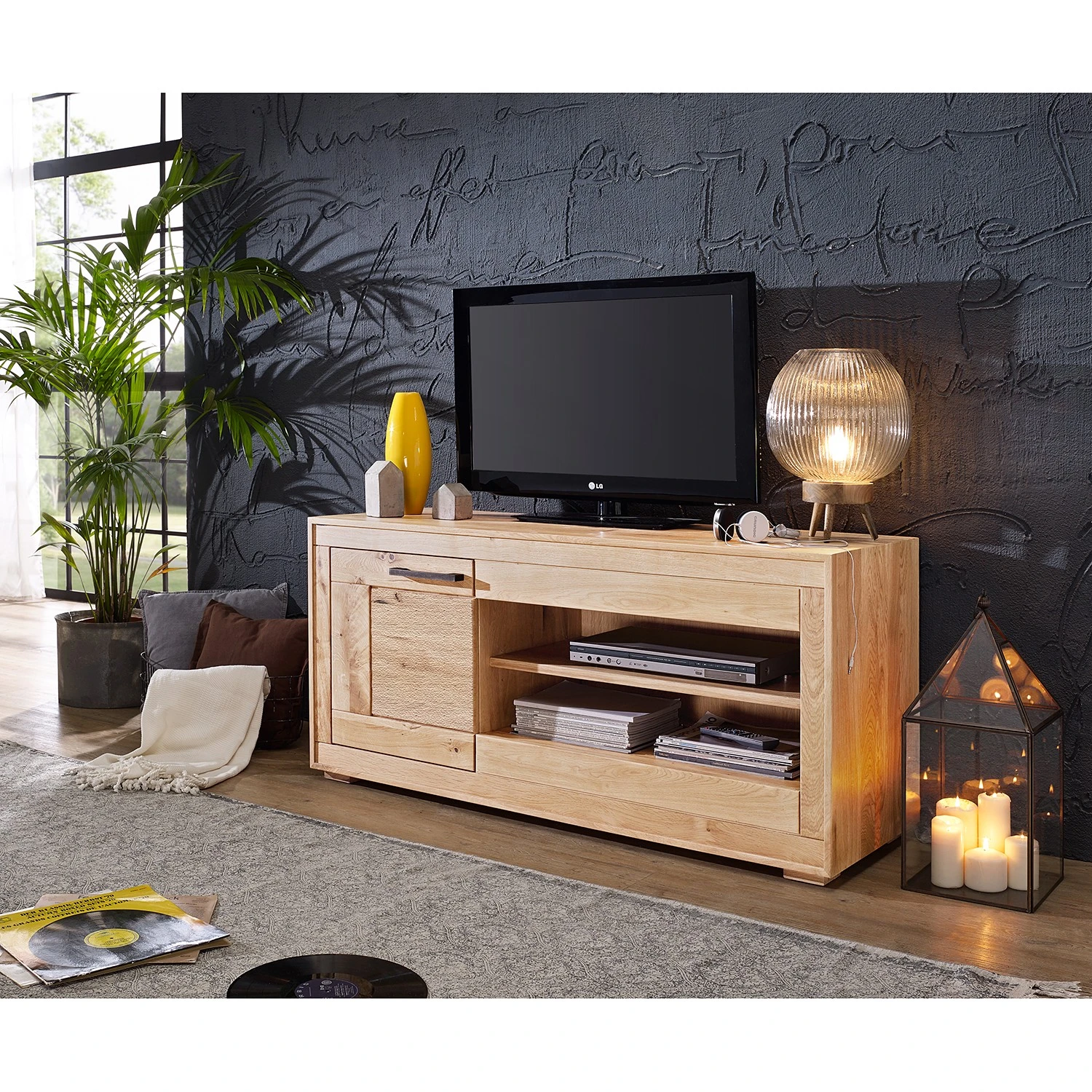 Naturoo TV-Lowboard Juillan I - Wildeiche massiv / Metall - Wildeiche / Schwarz 2 Naturoo TV-Lowboard Juillan I - Wildeiche massiv / Metall - Wildeiche / Schwarz – Bild 2