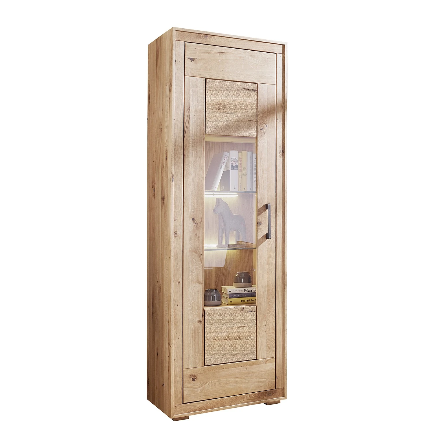 Naturoo Vitrinenschrank Juillan - Wildeiche massiv / Metall - Wildeiche / Schwarz 1 Naturoo Vitrinenschrank Juillan - Wildeiche massiv / Metall - Wildeiche / Schwarz