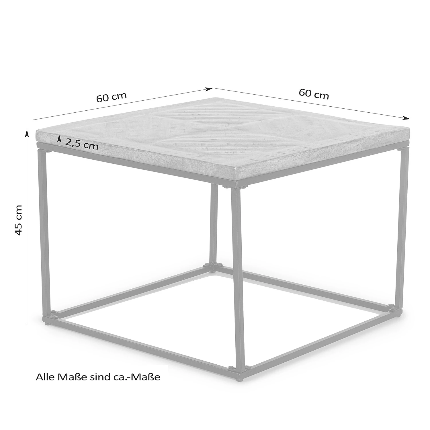 Red Living Couchtisch Montbray I - Mango massiv / Metall - Mango Grau / Schwarz 4 Red Living Couchtisch Montbray I - Mango massiv / Metall - Mango Grau / Schwarz – Bild 4