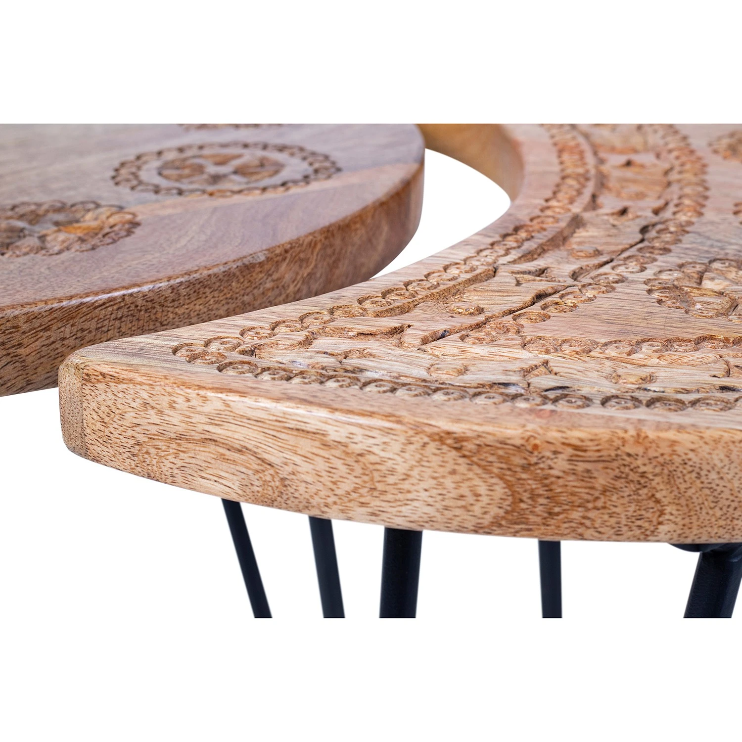 Naturoo Beistelltisch Vignats (2-teilig) - Mango massiv / Metall - Mango / Schwarz 4 Naturoo Beistelltisch Vignats (2-teilig) - Mango massiv / Metall - Mango / Schwarz – Bild 4