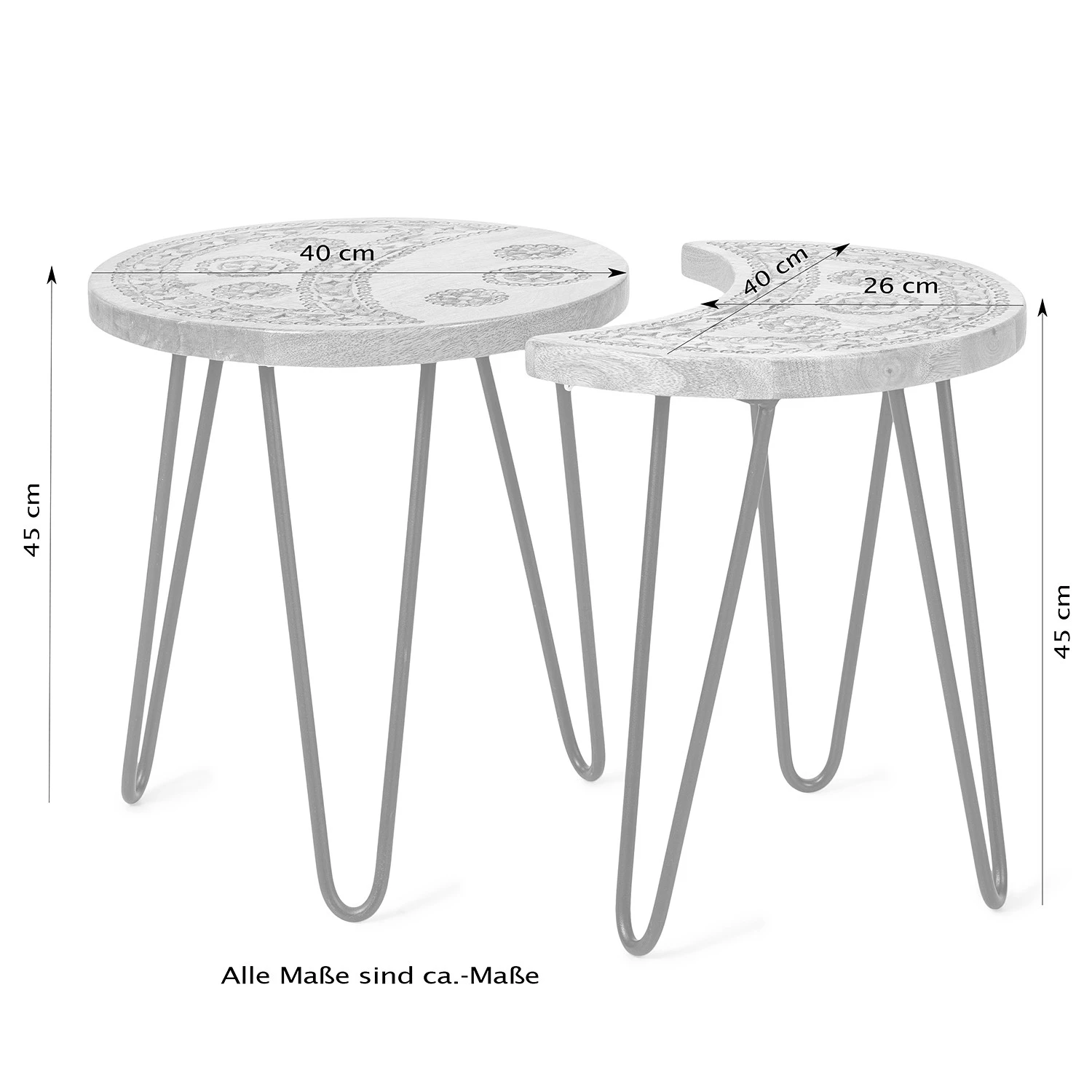 Naturoo Beistelltisch Vignats (2-teilig) - Mango massiv / Metall - Mango / Schwarz 5 Naturoo Beistelltisch Vignats (2-teilig) - Mango massiv / Metall - Mango / Schwarz – Bild 5