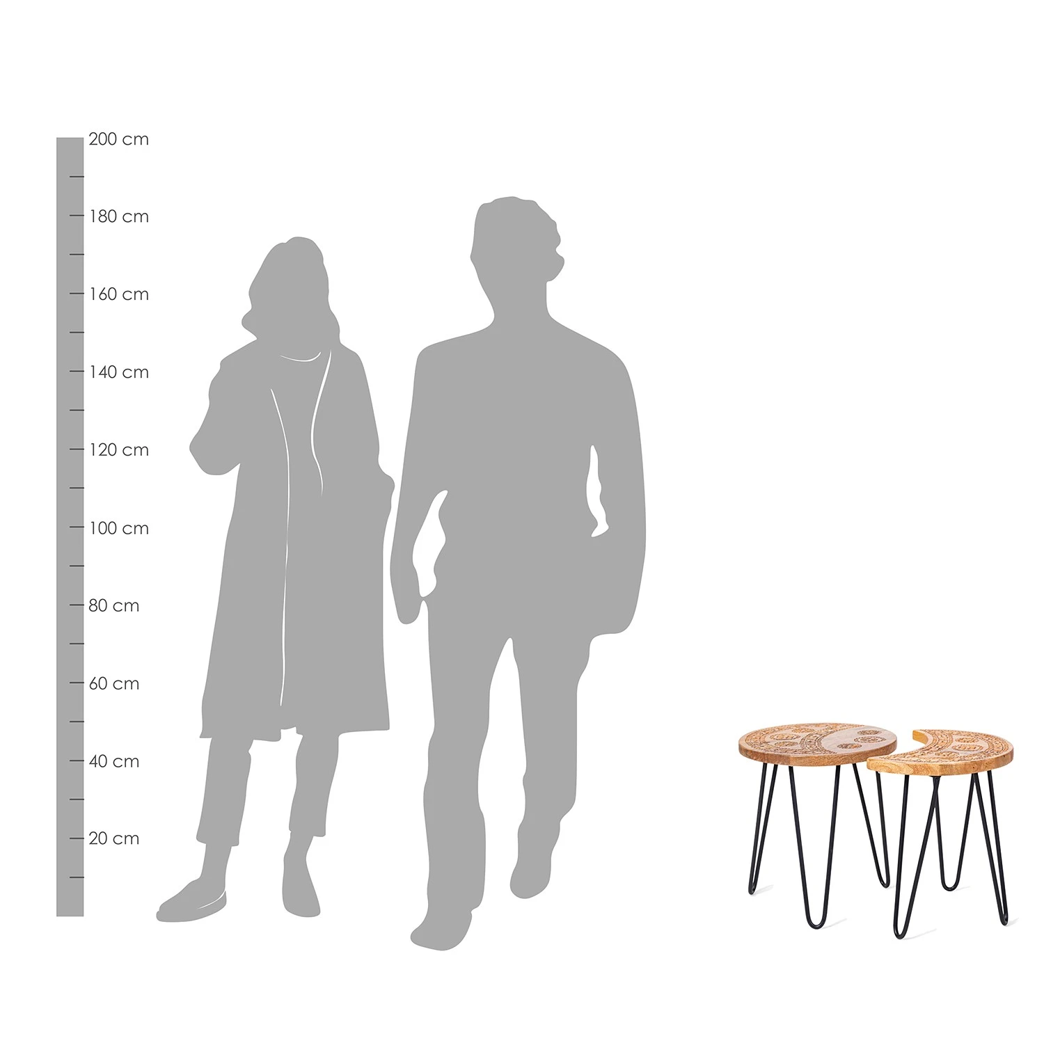 Naturoo Beistelltisch Vignats (2-teilig) - Mango massiv / Metall - Mango / Schwarz 6 Naturoo Beistelltisch Vignats (2-teilig) - Mango massiv / Metall - Mango / Schwarz – Bild 6