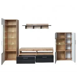 Loftscape Wohnwand Belloc (4-teilig) - Inkl. Beleuchtung - Matt Schwarz / Eiche Dekor 9 Loftscape Wohnwand Belloc (4-teilig) - Inkl. Beleuchtung - Matt Schwarz / Eiche Dekor -Wohnzimmermöbel boutique en ligne 1000249582 210302 14413400070 DETAILS P000000001000249582