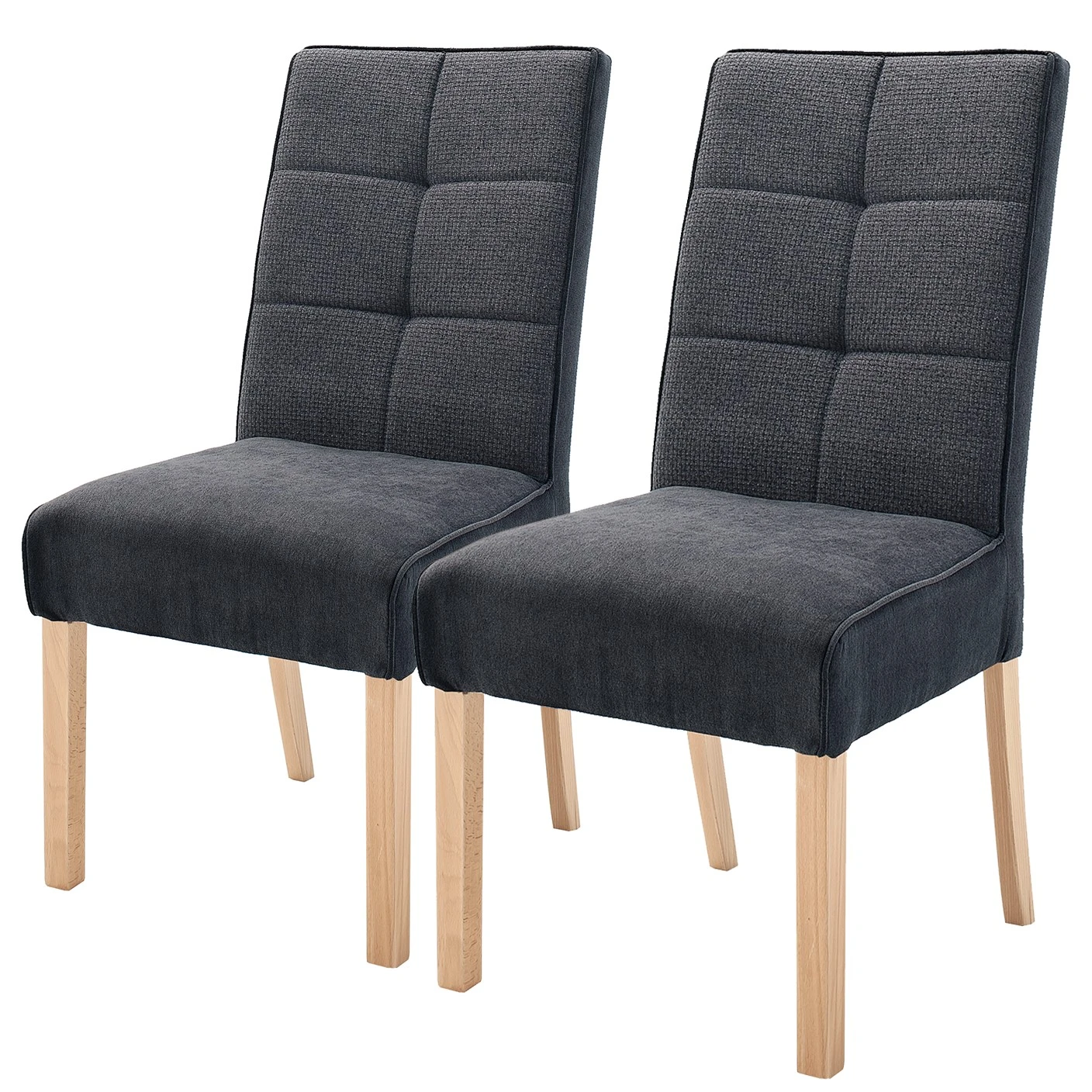 Norrwood Polsterstuhl Brachy (2er-Set) - Flachgewebe / Buche massiv - Anthrazit 1 Norrwood Polsterstuhl Brachy (2er-Set) - Flachgewebe / Buche massiv - Anthrazit